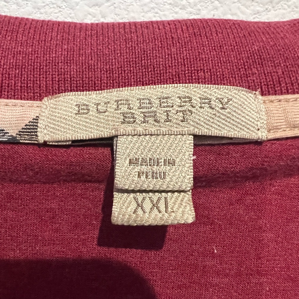 Burberry Red Polo XXL